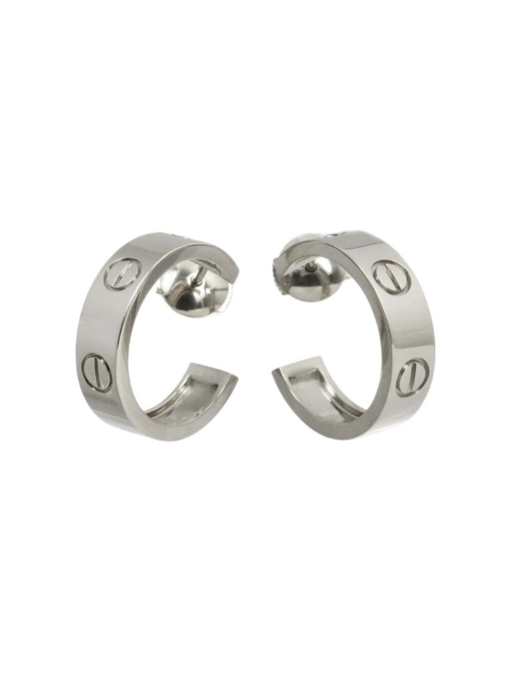 Cartier Love Hoop Earrings 18K White Gold